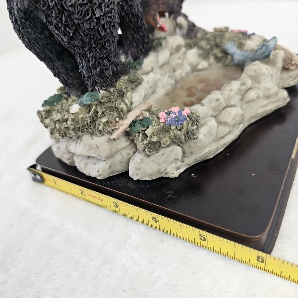 Hungry Bear Catching Fish Statue Home Décor